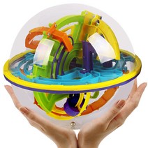 SanBeans 3D 매직 perplexus 미로 공 지능형 롤링 퍼즐 큐브 게임 IQ 재미있는 균형(Colorful), 1개, Colorful