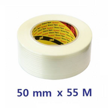 고하중 강력고정 필라멘트 테이프 50mm 안끊어지는 오래가는 박스테이프 중량물포장 질긴