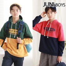 뉴욕배색후드 티셔츠_기모안감