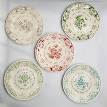 클레이탄 앤틱 플레이트 로제타 카밀 20종 다이닝 메인 브런치 디저트 접시, 카밀 터콰이즈 원형 스몰(S)