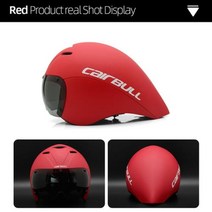 몬스터벌 자전거헬멧 CAIRBULL Road Racing 사이클링 헬멧 TT Enduro 자전거 에어로 고글 성인 일체 트라이, 03 Red_01 M-L(55-61CM)