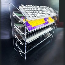 아크릴 선반 키보드 보관 트레이 스탠드 다층 투명정리대, 3단