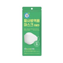 깨끗한나라 끈조절 황사방역마스크 KF94 4겹마스크 대형 3개입, 3개