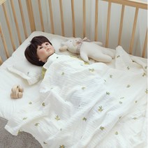 돗투돗X마롤로뜨 프린팅 모달 아기 블랭킷 아기 이불 여름 거즈 애착이불, 프린팅 모달 블랭킷_싱싱올리브
