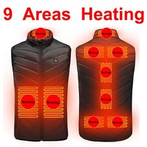 캠핑 플러스 사이즈 난방 자 켓 남자 여자 USB 스마트 난방 조끼 전기 온수 자 켓 열 조끼 자 켓 9 지역 난, 01 black_06 XXXL