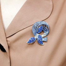 BNP 크리스탈 리본 꽃다발 꽃장식 스왈 스톤 브로치 할머니선물 설날선물 코트악세사리
