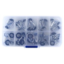 GHSHOP 36Pcs 낚싯대 팁 링 가이드 DIY 스테인레스 스틸 프레임 링, 검은색