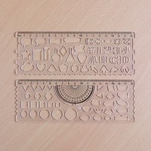 투명 각도기 도형자 2종세트 제도세트