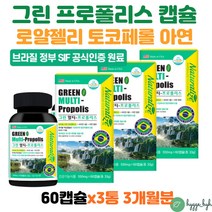 씹어먹는 브라질 그린 프로폴리스 츄어블 구강 항균 몸속 항산화 면역력 성인 수험생 부모님 에너지 뼈건강 3개월분 아연 비타민A 비타민B2 종합 영양제 로얄젤리 리소짐 자일리톨