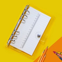 원빈다이어리 지넥스 만년 A6 투명 6공 다이어리 속지 커버 꾸미기 세트 만년형, 컬러 일기노트