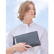 22FW [GRID MAXI]블랙 엠보패턴 소가죽 미디움 클러치백 DBBA2F276BK