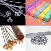 풍선 컵스틱 다양한 색상 10개단위 막대 손잡이 고정 셀프 꾸미기 DIY 투명 마카롱 골드 실버