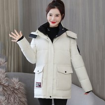 여성 여학생 겨울 후드 패딩 미디 웰론 패딩 3컬러
