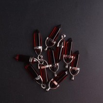 차크라 에너지 유리 펜던트 육각 기둥 총알 반창자 진자 매력 비즈 목걸이 보석 만들기 판매 50 개