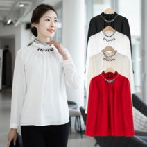 모슬린 여성 엄마옷 넥크리스 레이온 블라우스 FBL112245 마담/미시옷/중년여성의류/빅사이즈/40대/50대/60대여성옷