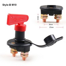 자동 배터리 연결 해제 스위치 12V 24V 48V 해양 300A 자동차 듀얼 3 위치 선택기 보트, Style-B M10