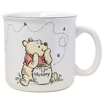 Silver Buffalo 곰돌이 푸 허니 허니 팟 세라믹 3D 스컵트 커피 머그 23 oz, But First Hunny Camper (20 Oun