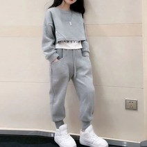 여아 캐주얼 크롭 댄스복 트레이닝복 투피스 세트 여미