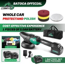 Batoca S2 무선 자동차 폴리셔 세트 2 x 50Ah 배터리 무선 자동차 폴리싱 머신 듀얼 액션 LCD 소프트 스타트 폴리셔, 1 Battery Set+110 볼트 130 볼트