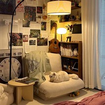 수면 의자 1인용 2인용 쿠션 크림 이동식 소파, 소프트 코듀로이 화이트(인형면)