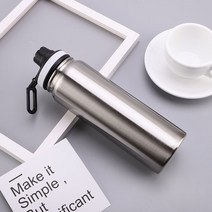 진공탈포기 수동 실리콘 탈포기 교반 UPORS 스테인레스 스틸 스포츠 물병 600ml/800ml 대용량 이중벽 진공, 04 Silver_01 600ml