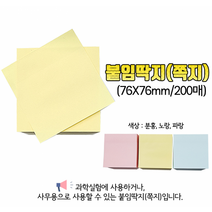 붙임딱지(점착메모지)(76*76 200매입) 접착메모지, 분홍색
