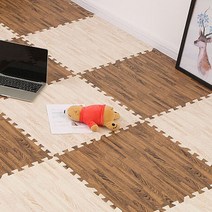 OMT 우드무늬 퍼즐매트 30x30cm 안전매트 층간소음방지 OLV-WD30, 그레이