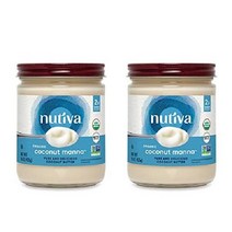 Nutiva 유기농 아몬드 코코넛 스프레드 11.5 oz (2 팩)- 저탄수화물 케토 스낵 글루텐 무함유, Coconut Manna Spread