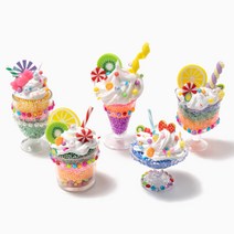 아이스크림컵 디저트 폼클레이미니어처 만들기 패키지, 형광 폼클레이 5색세트