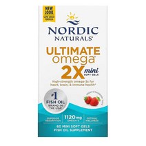노르딕내추럴스 얼티메이트 오메가 2X 560mg 60정 미니 딸기맛