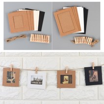 종이액자 나무집게 마끈 SET DIY용 종이액자만들기, 사이즈, 중 10P
