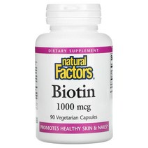 네추럴 펙터스 비오틴 Biotin 1000 mcg 90 베지 캡슐, One Color, One Size