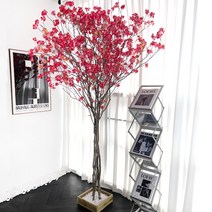수피아 조화 라인 벚꽃나무 인조나무 실내조경 인테리어소품, 8.라인벚꽃 크림, 1900mm, 사방형