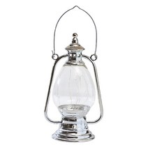 GHSHOP 구식 led 오일 허리케인 랜턴 배터리 운영 매달려 침대 옆 랜턴 책상 램프 주방 실내/야외 캠핑 캐빈 바, 은