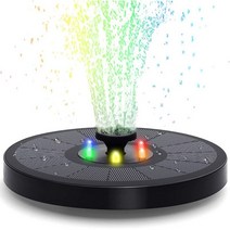 태양열 분수 펌프 LED 조명 노즐 야외 태양열 분수, 블랙