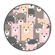 사계절 귀여운 동물 러그 카페트 원형 아이방 카펫 캐릭터 고양이 강아지