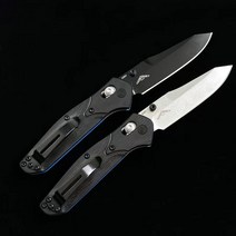벤치메이드 945 야외 전술 접이식 나이프 듀얼 컬러 G10 핸들 캠핑 인명 구조 안전 포켓 EDC 도구, [02] Black blade, 02 Black blade