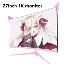 24인치모니터 포터블모니터 27 인치 1k/2k 165hz 1800R 커브 게임용 핑크 컴퓨터 모니터 HDR10 동기화 데스, 01 27 1k 165hz Monitor