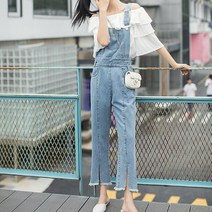 앞트임 공효진멜빵바지 생지 데님점프수트 손담비점프수트