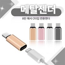 8핀 C타입 젠더 8핀 to C타입 변환 메탈 젠더, 1, 실버