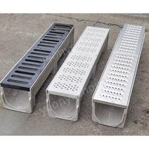 U자형 흄관 배수로 측구수로관 벤치플륨관 빗물받이, 10x6x60cm+스테인레스스틸커버