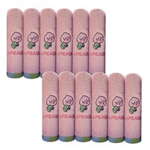 카카오 전통한복 세면타월 170g 코마사, 어피치 핑크, 12개