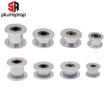 GT2 아이들러 타이밍 풀리 용 베어링이있는 3mm 또는 5mm 보어가있는 16 톱니 20 톱니 타이밍 벨트 6mm 10mm, 20 톤 W10 B5 GT2 T, 검은 색