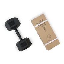 집콕스포츠 고무 육각 덤벨 블랙, 12.5KG