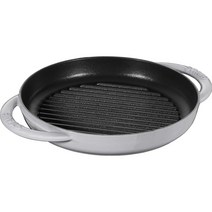 Staub 스타우브 퓨어그릴 라운드 그레이 인덕션 앙수 주물 그릴 팬, 26cm + 둥근