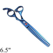 애견 숱 커브 요술 가위 강아지 개 손질 전문 65 7 일본 440C 숱이 청커 생선 뼈 이빨 24, Blue-6.5 inch