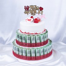 돈케이크 만들기 케이크용 지폐50장용, 팔순을 축하드립니다(고급 펠트), 비누장미(혼합 A세트)+리본A세트(핑크+레드), 케이스선택