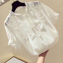 아사면 바스락 블라우스 풍기인견 베이비돌 시어커서 셔츠 남방 여름 쉬폰 여성 한국어 와일드 여성용 화이트그레이핑크 여성 플러스 사이즈 슬림 빈티지 탑스