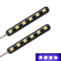 1/2Pcs 6 LED 12V 스트로브 라이트 스트립 자동차 오토바이 중간 그리드 플래시 경고 비상 라이센스 모토 액세서리, 2Pcs blue