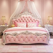 스마트침대 유럽식 더블 침대 프랑스 스타일 공주 단단한 나무 18 M 15 년식 럭셔리 결혼 집 전체 마스터 침실 세트